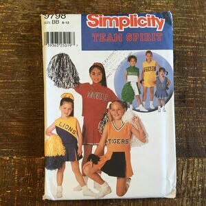 Simplicity Sewing Pattern 9798 Girls Cheerleader Uniform Costume Retro 8-12UNCUT